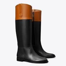 Tory Burch + Double T Wide-calf Riding Boot