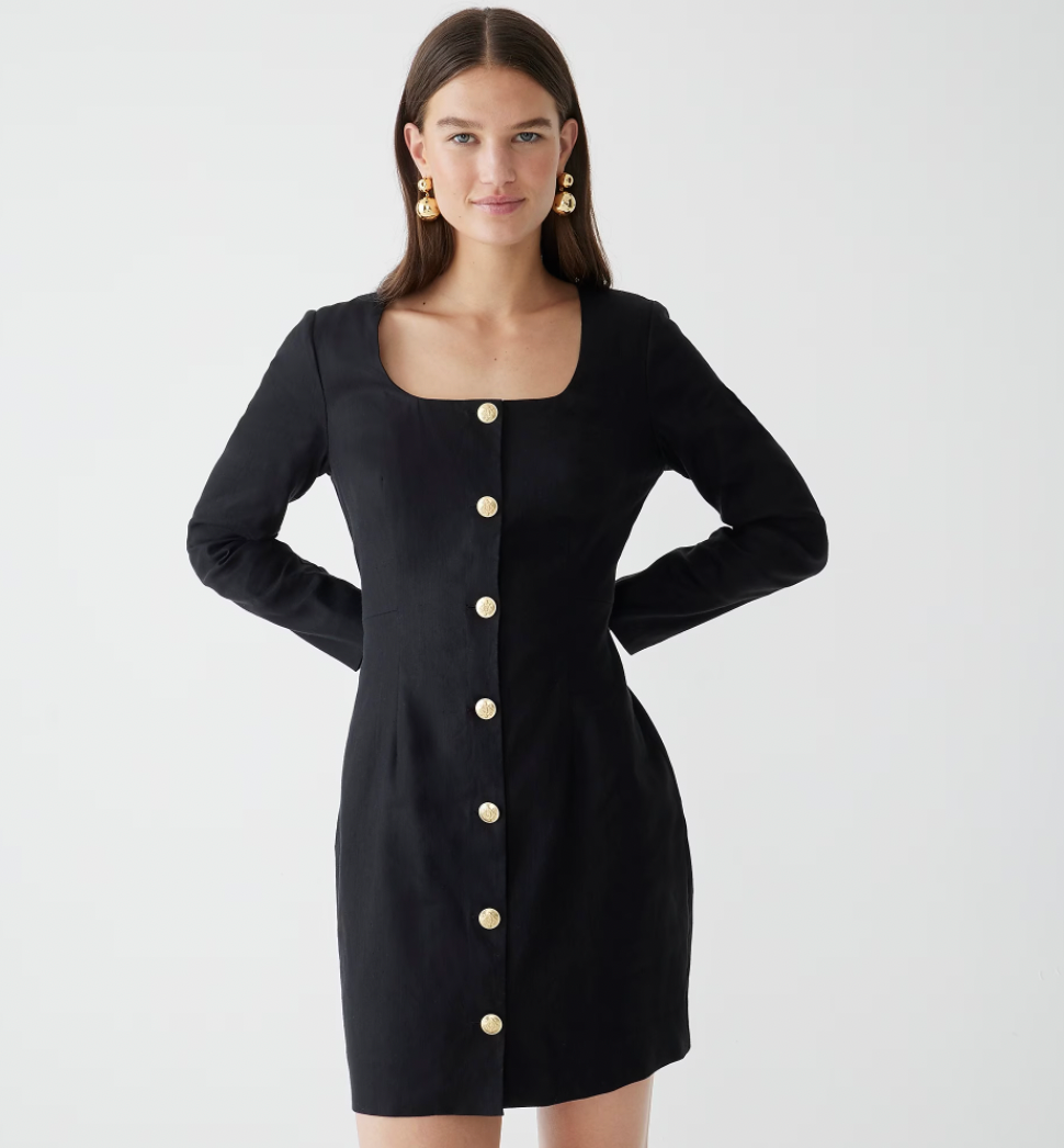 J.Crew Long Sleeve Button Front Mini Dress