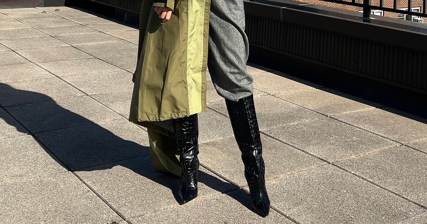 what to wear with knee high black boots