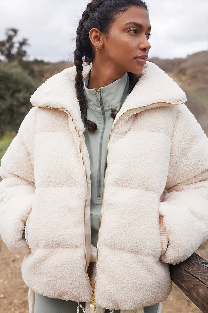 Cream colored puffer jacket discount