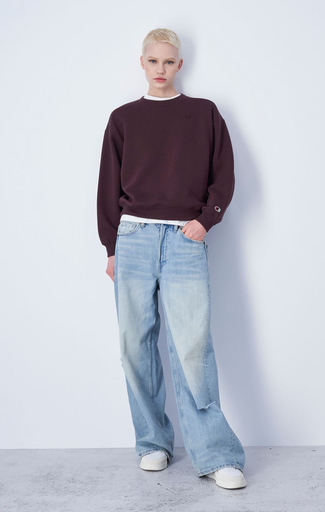 Champion uo exclusive boyfriend c patch hoodie sweatshirt 2025