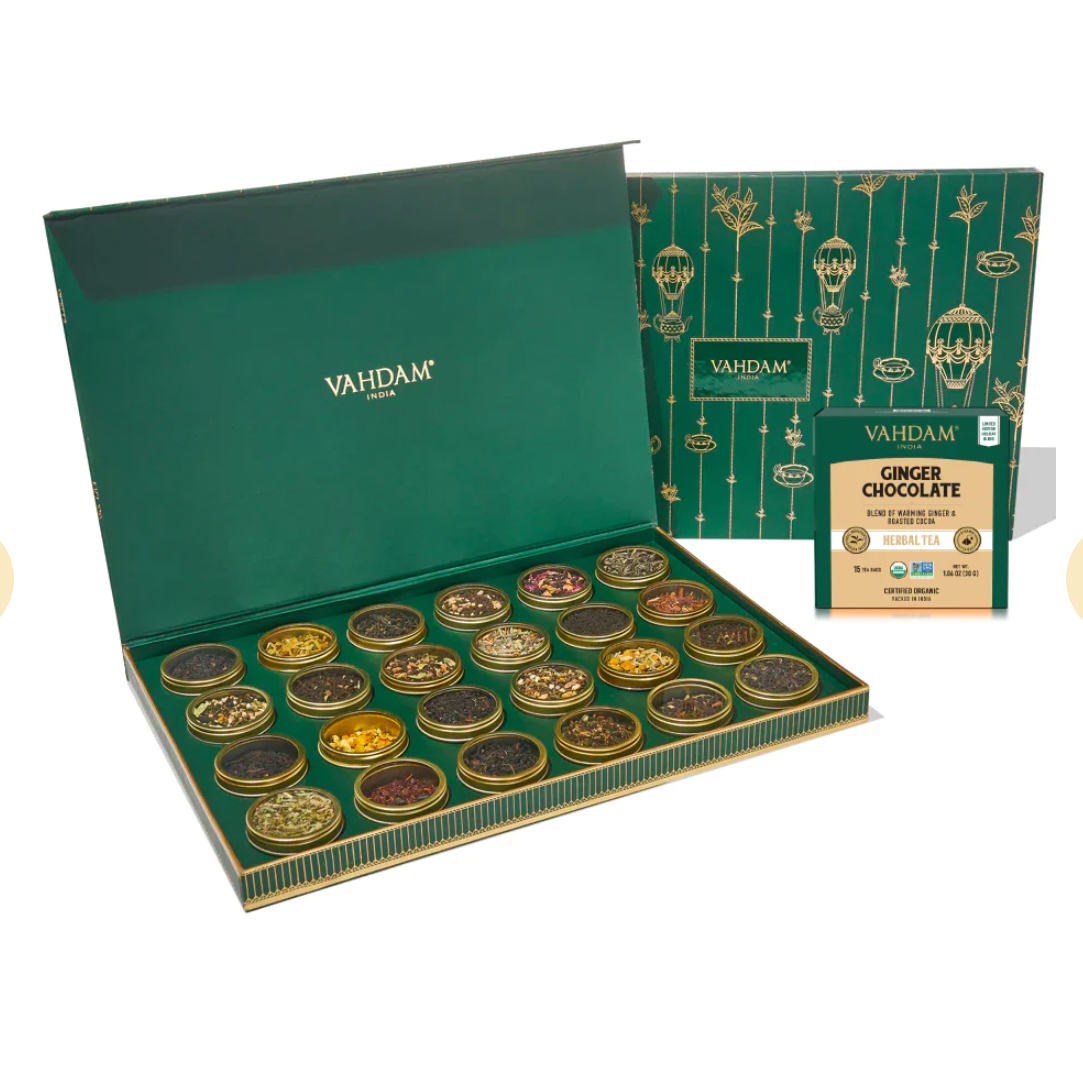 Vahdam Teas + Signature Advent Calendar + Ginger Chocolate Bundle