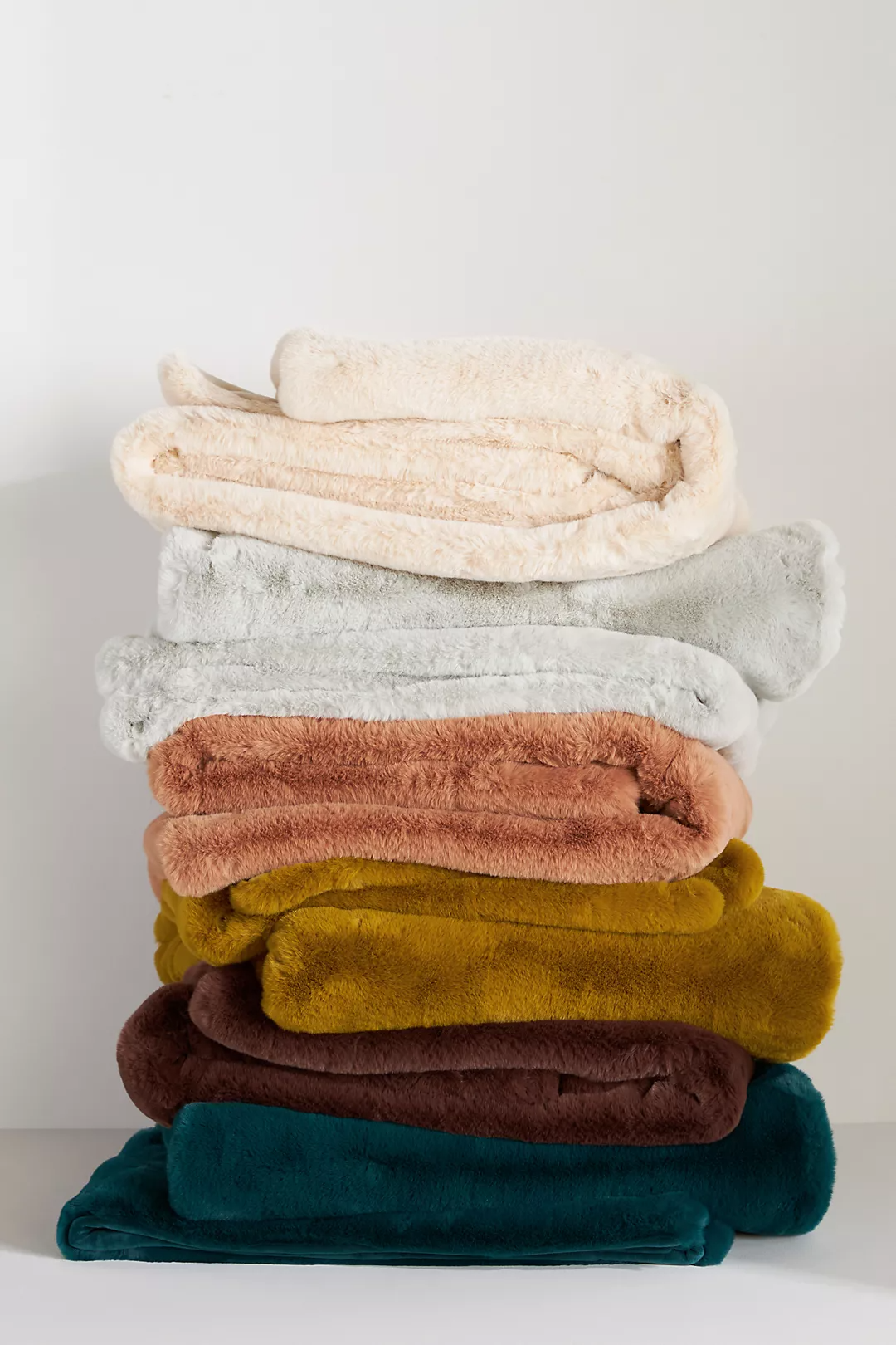 Ochre fur top throw