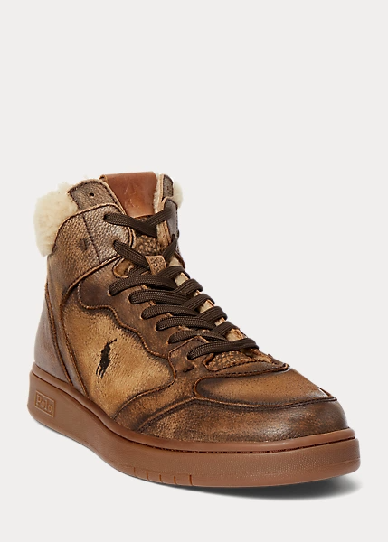 High top shearling sneakers sales