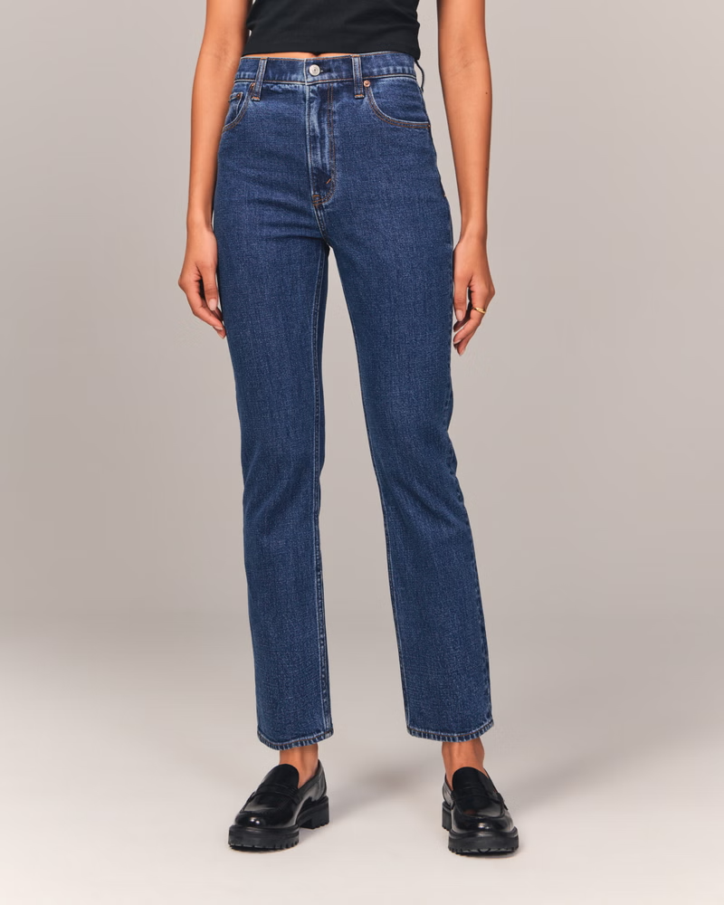 Abercrombie & Fitch + Ultra High Rise Ankle Straight Jean