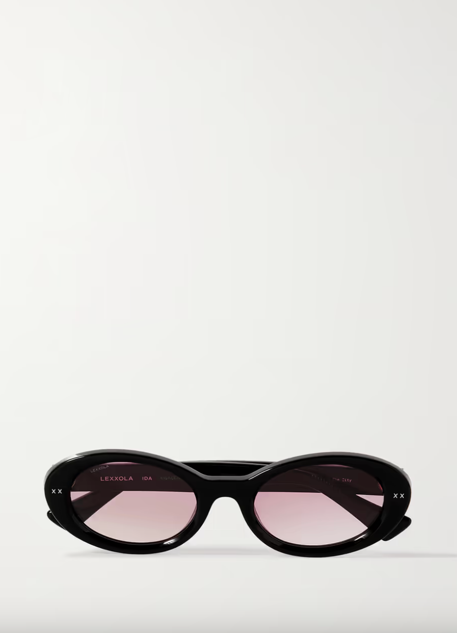 Lexxola + Ida oval-frame acetate sunglasses