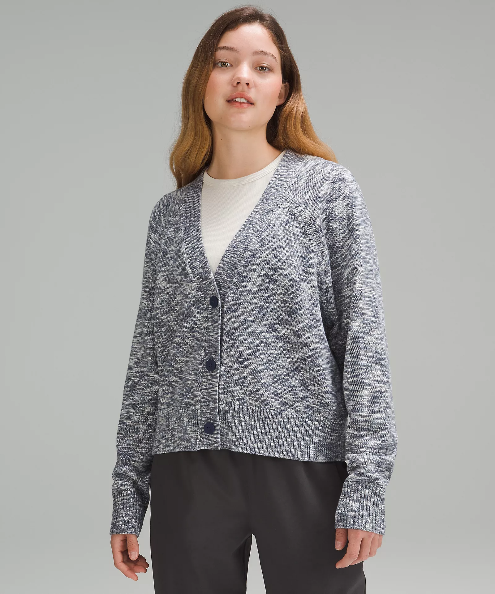 Lululemon Boxy Cotton Blend Cardigan