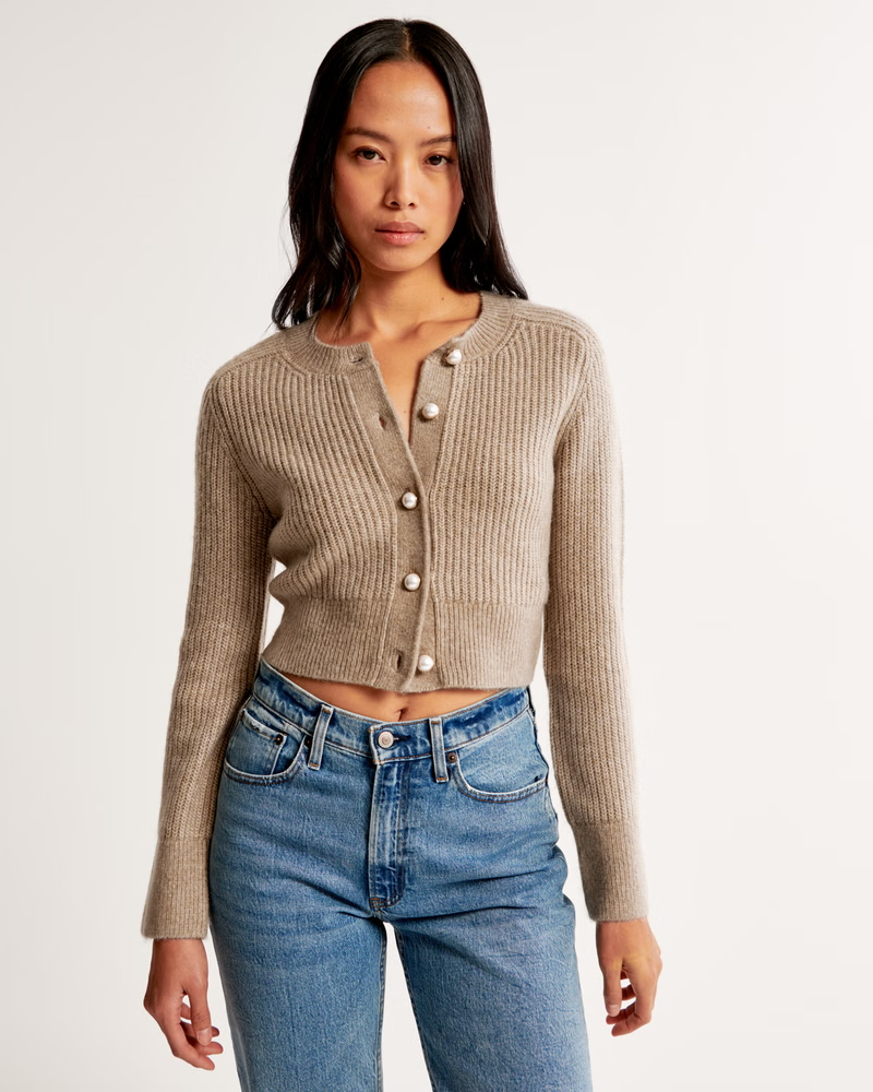 Abercrombie Fitch Crew Pearl Button Cardigan