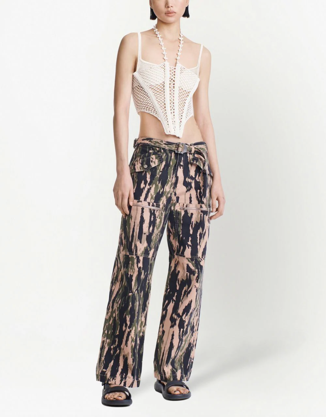 Dion Lee + CrochetPanelled Corset Top