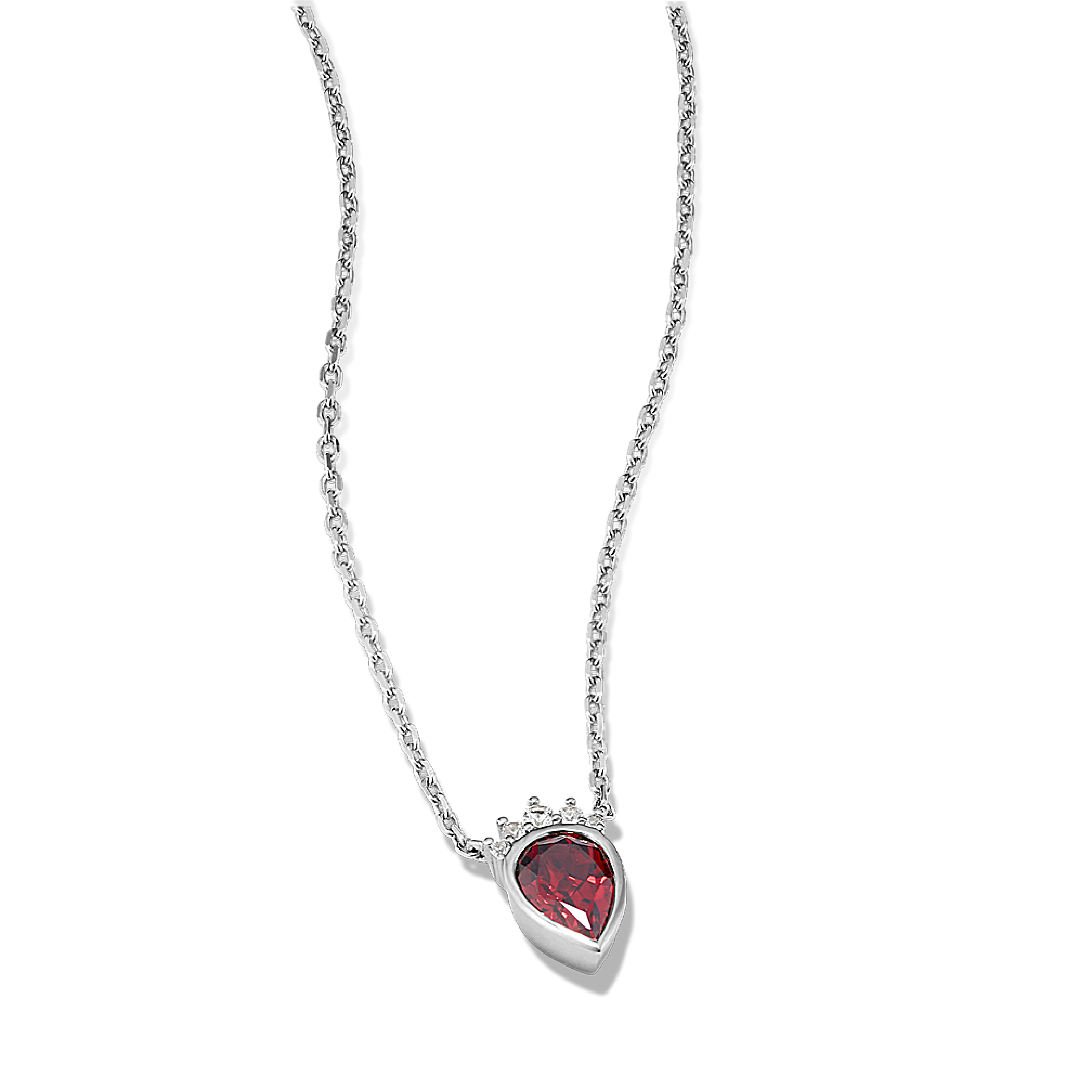Shane Co. Tiara Garnet White Sapphire Pendant