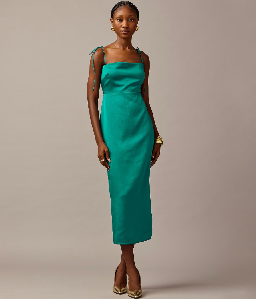 Strap online midi dress