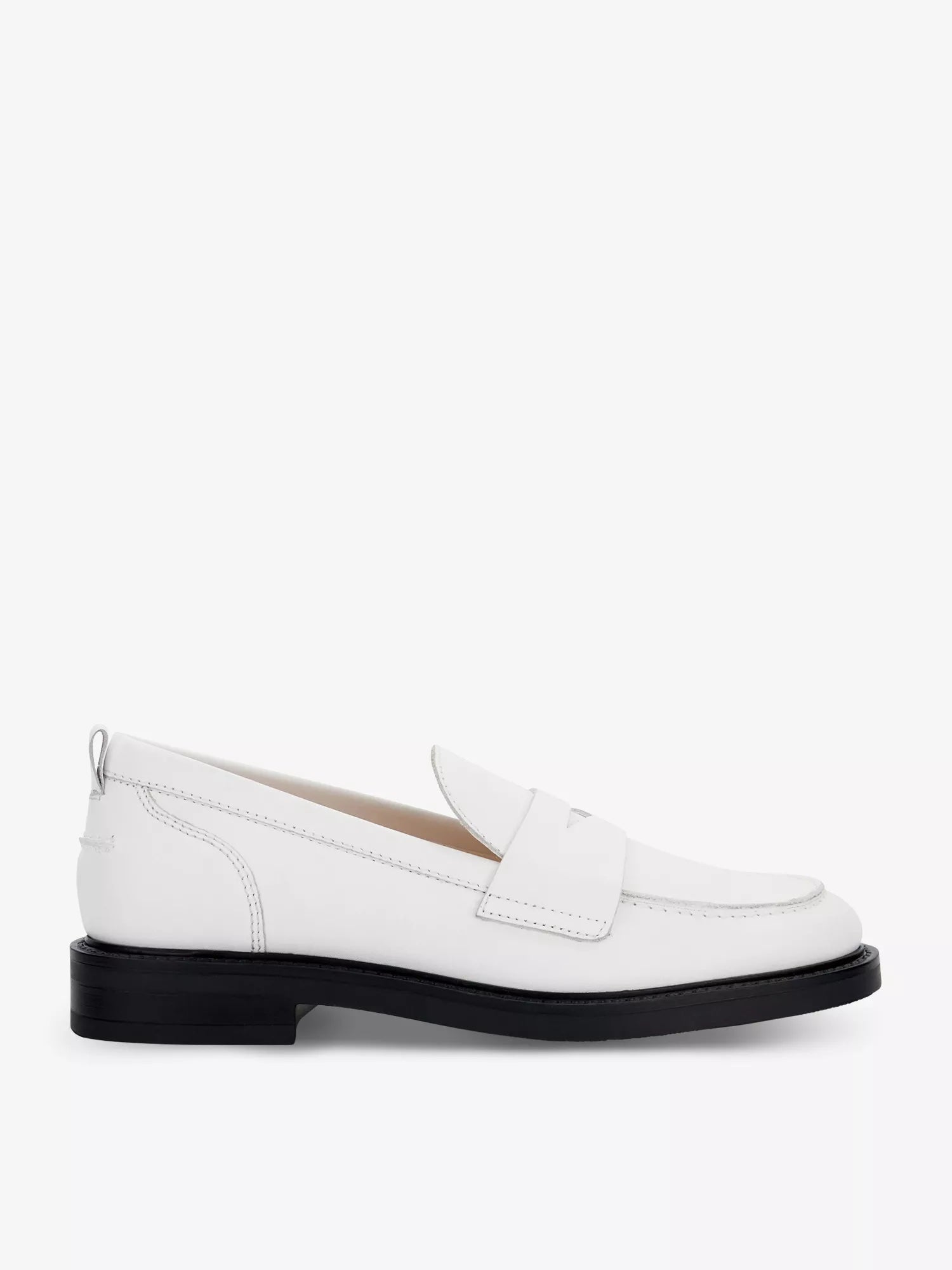 Dune + Geeno Tonal-Stitch Leather Loafers