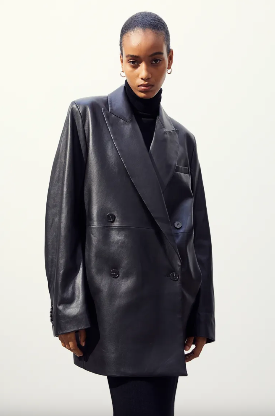 H&M + Oversized Leather Blazer
