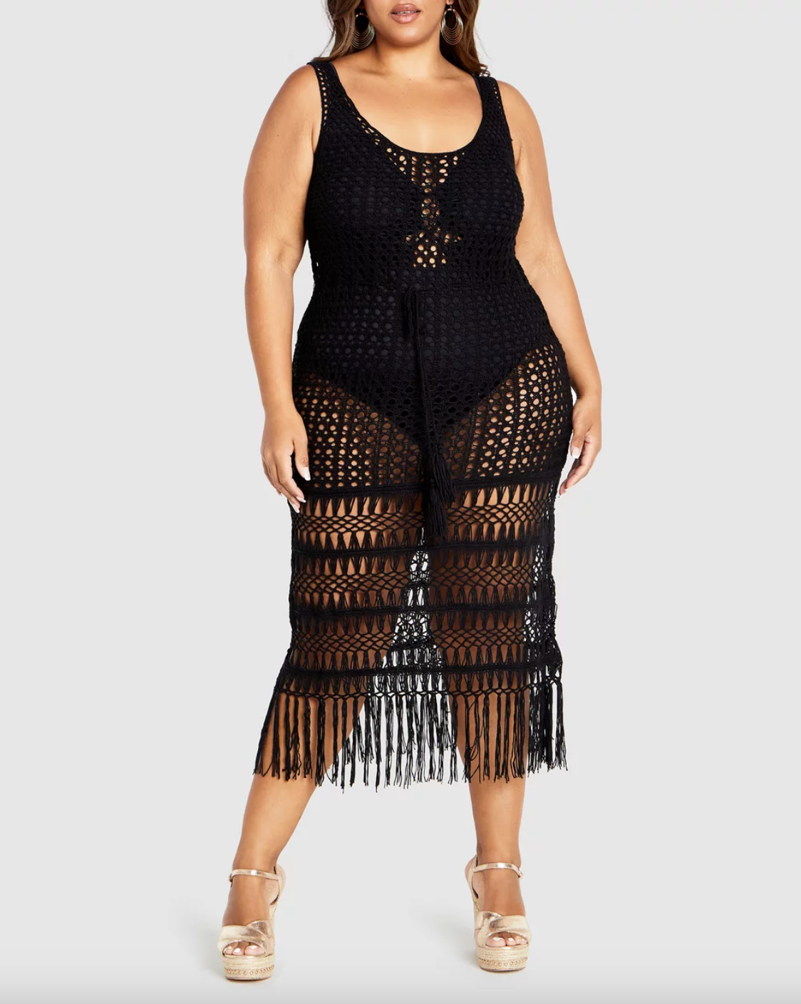 So fancy crochet fit & sales flare dress
