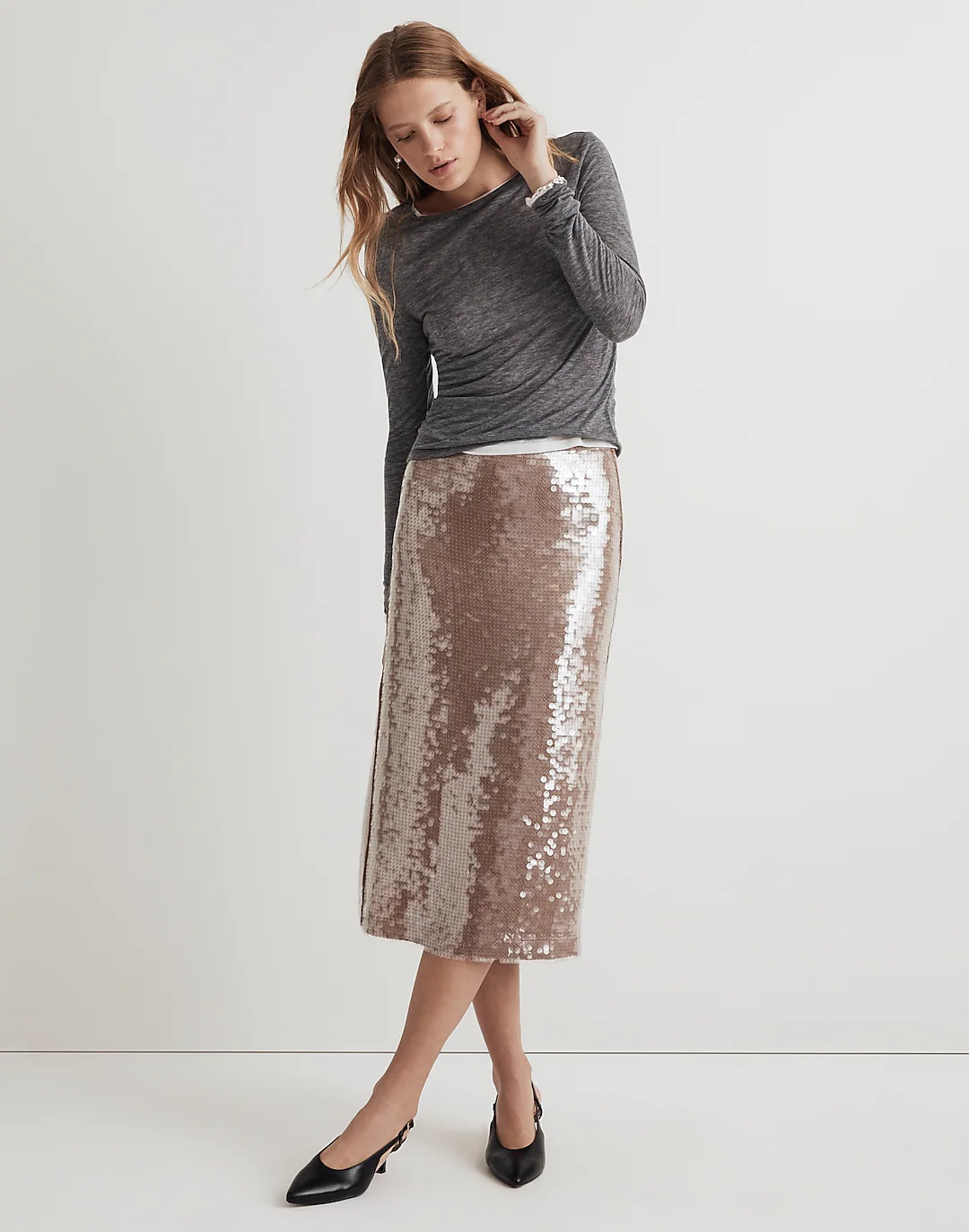 Madewell Sequin Midi Skirt