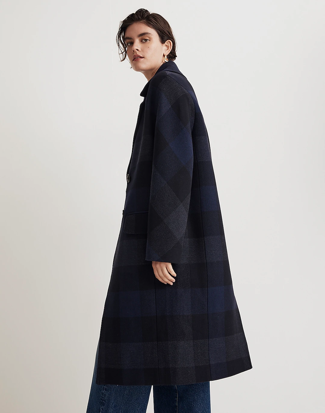 Madewell + The Gianna Coat in Plaid Insuluxe Fabric
