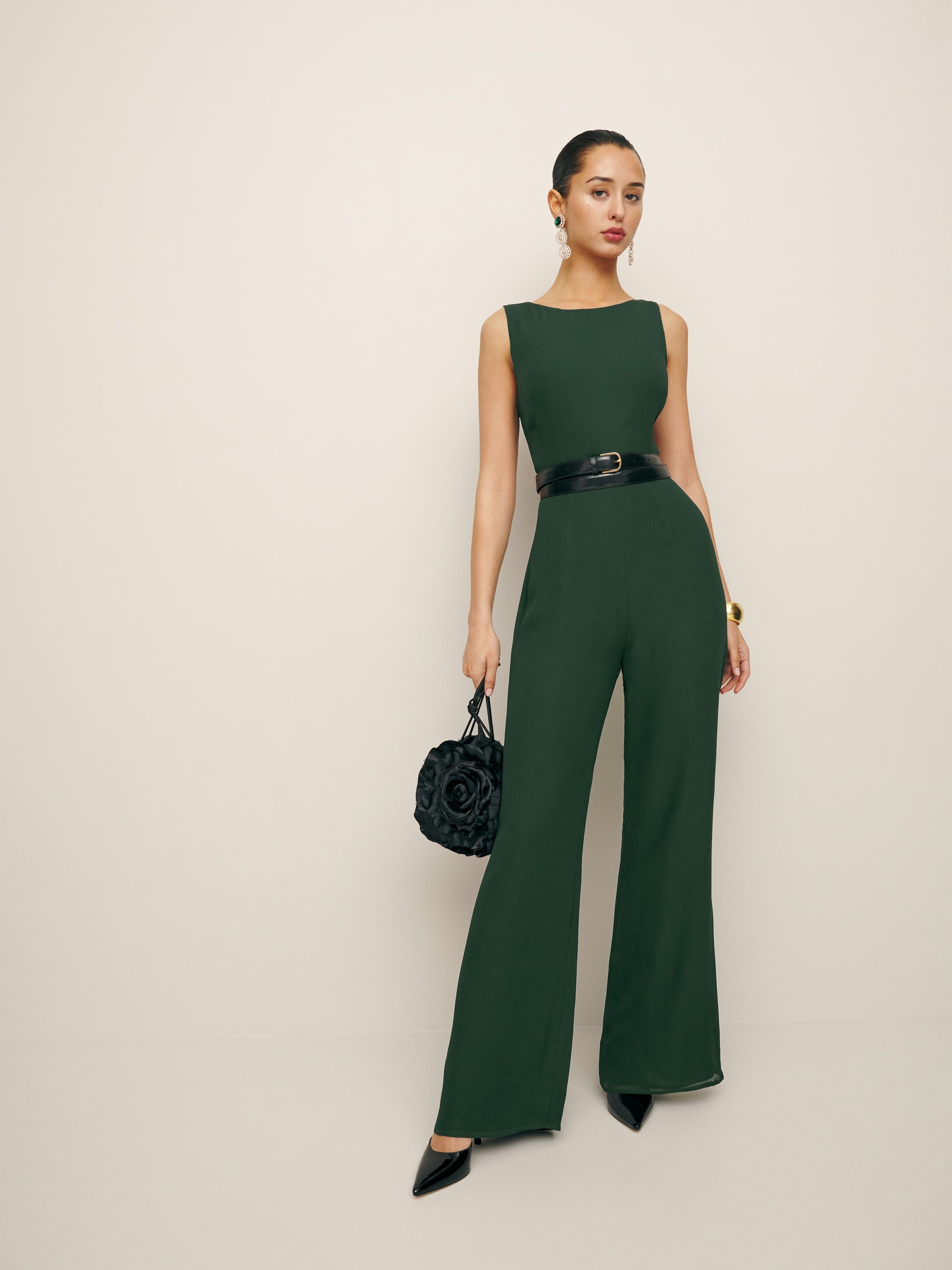 Sequin Spaghetti Strap Blouson Jumpsuit