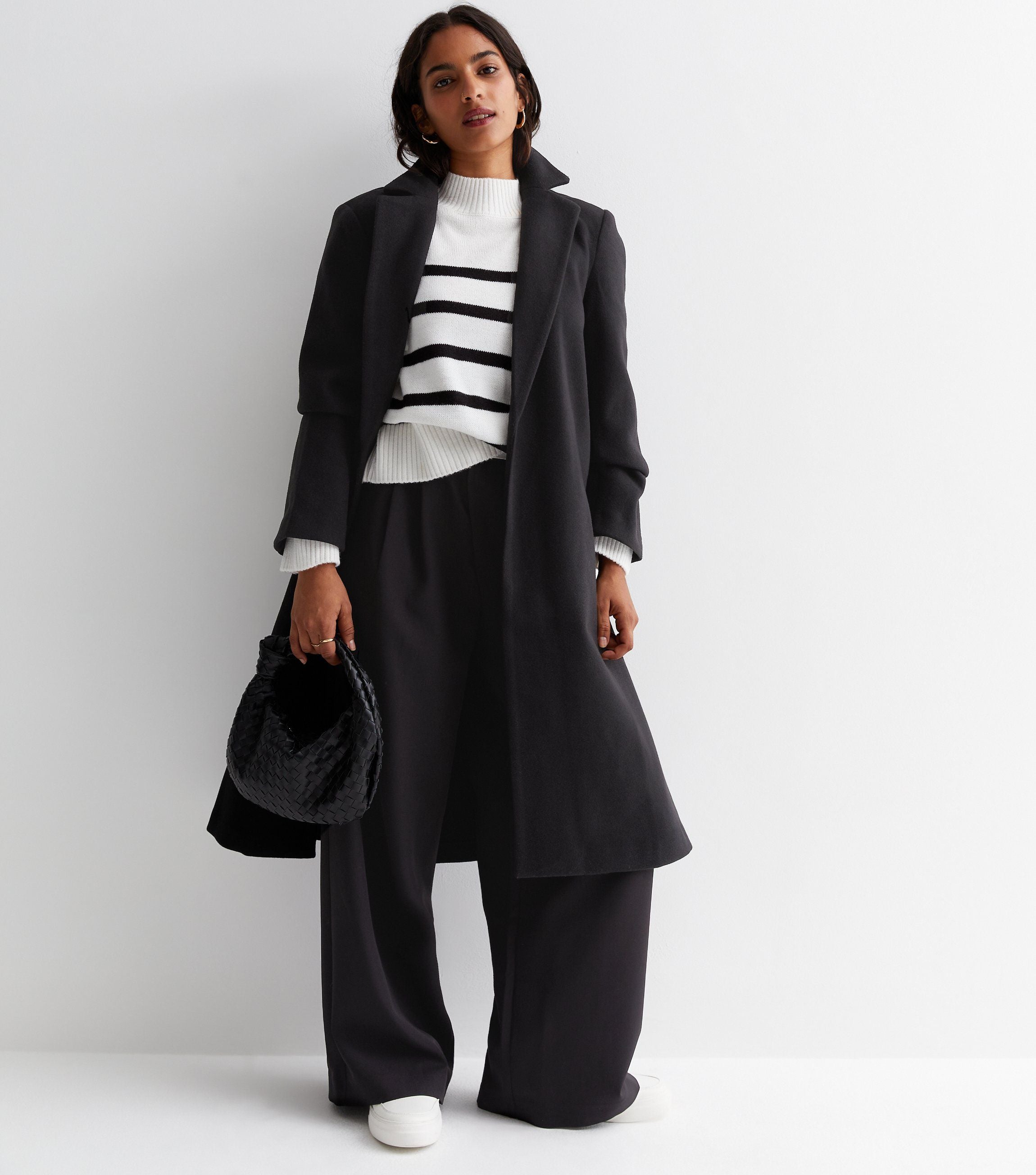 New Look + Petite Black Longline Formal Coat