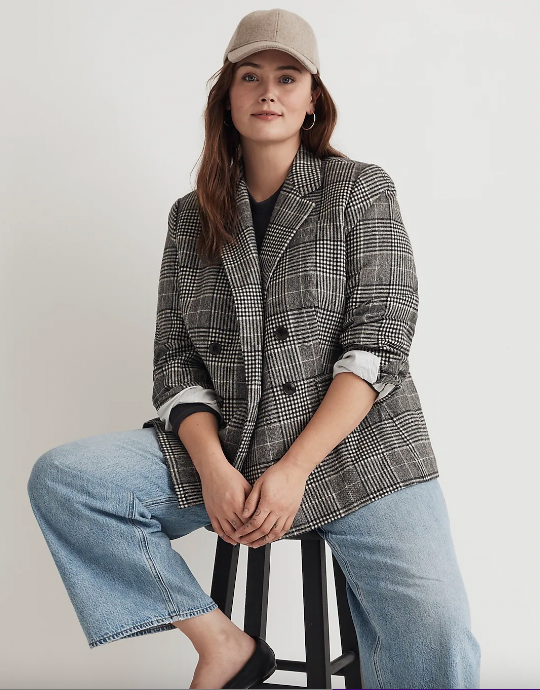 Madewell + The Plus Rosedale Blazer in Plaid