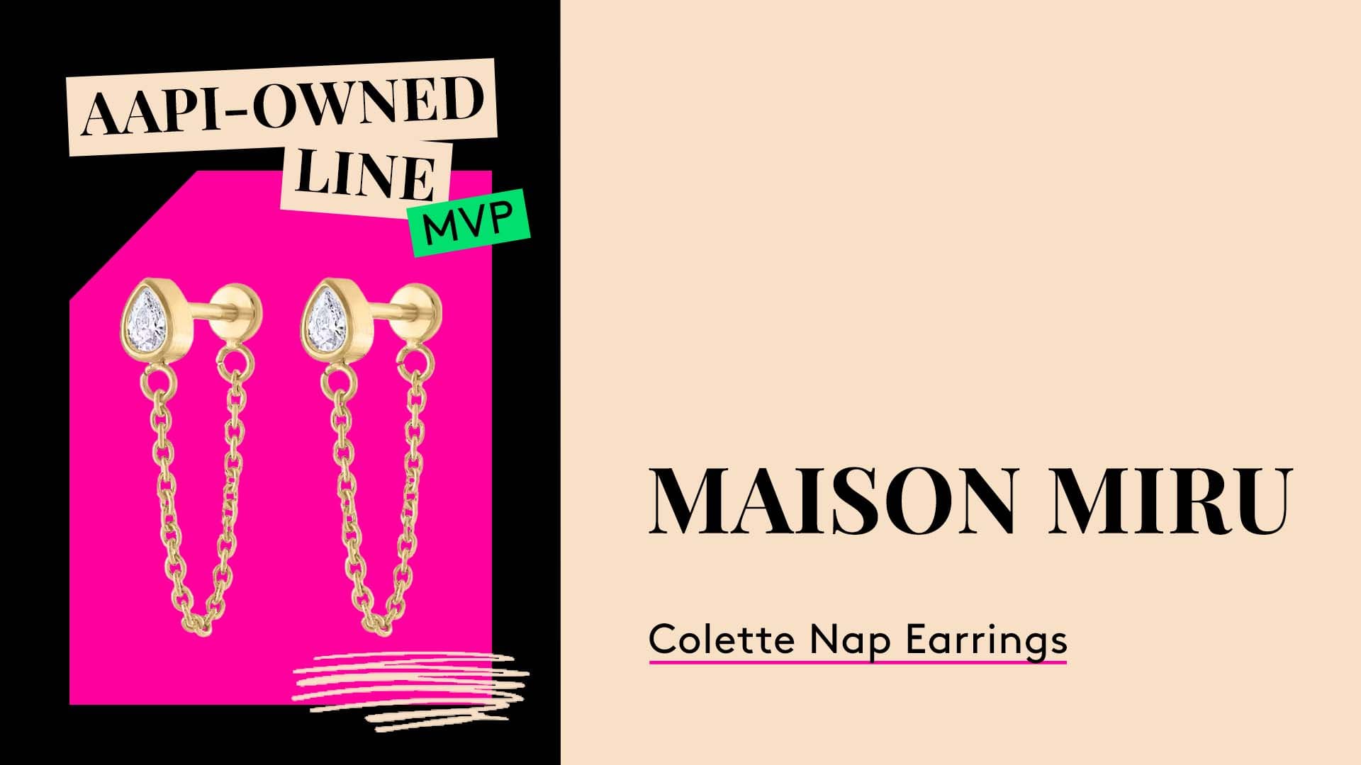AAPI-Owned Line MVP. Maison Miru Colette Nap Earrings.