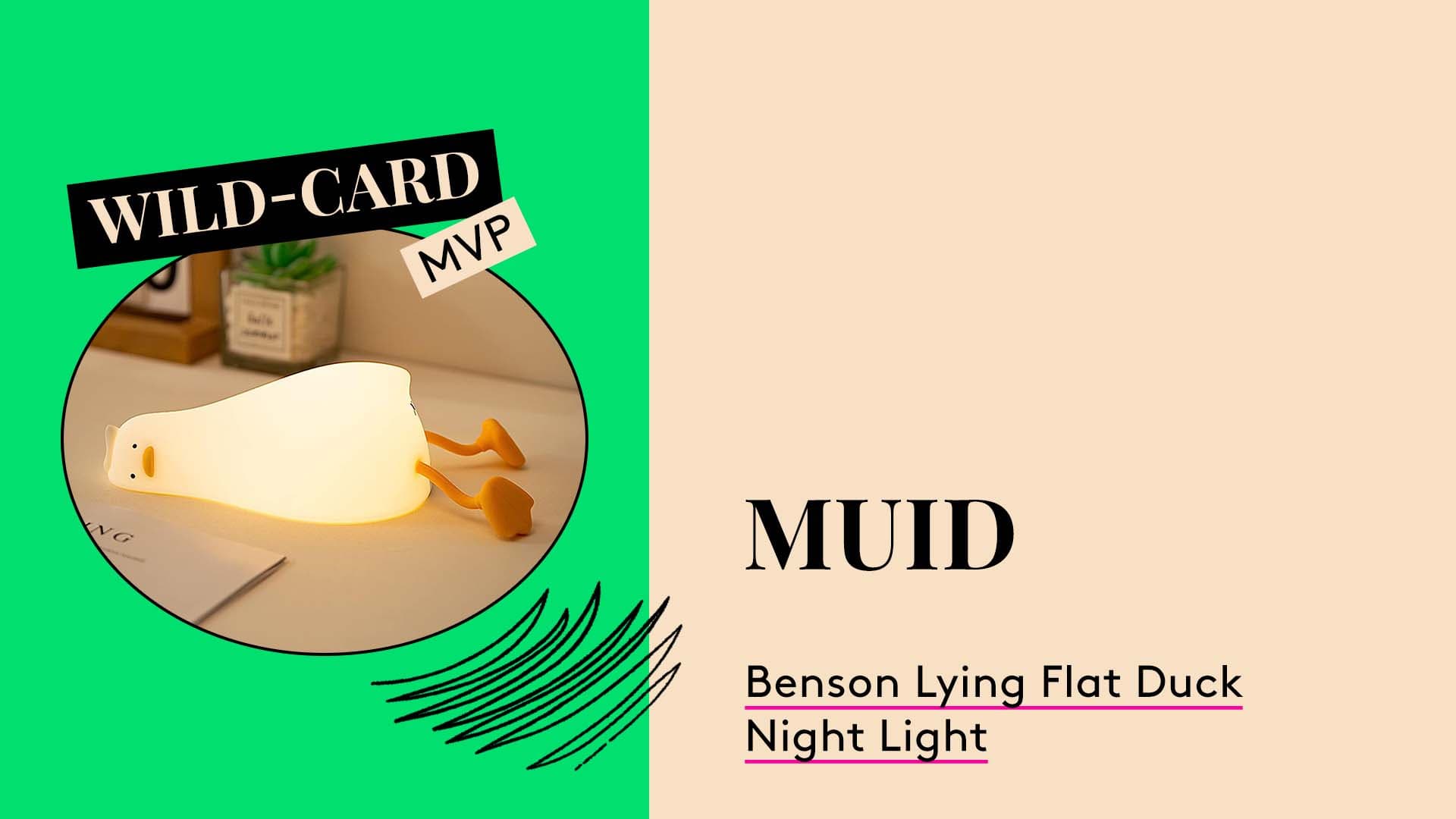 Wild Card MVP. MUID Benson Lying Flat Duck Night Light.