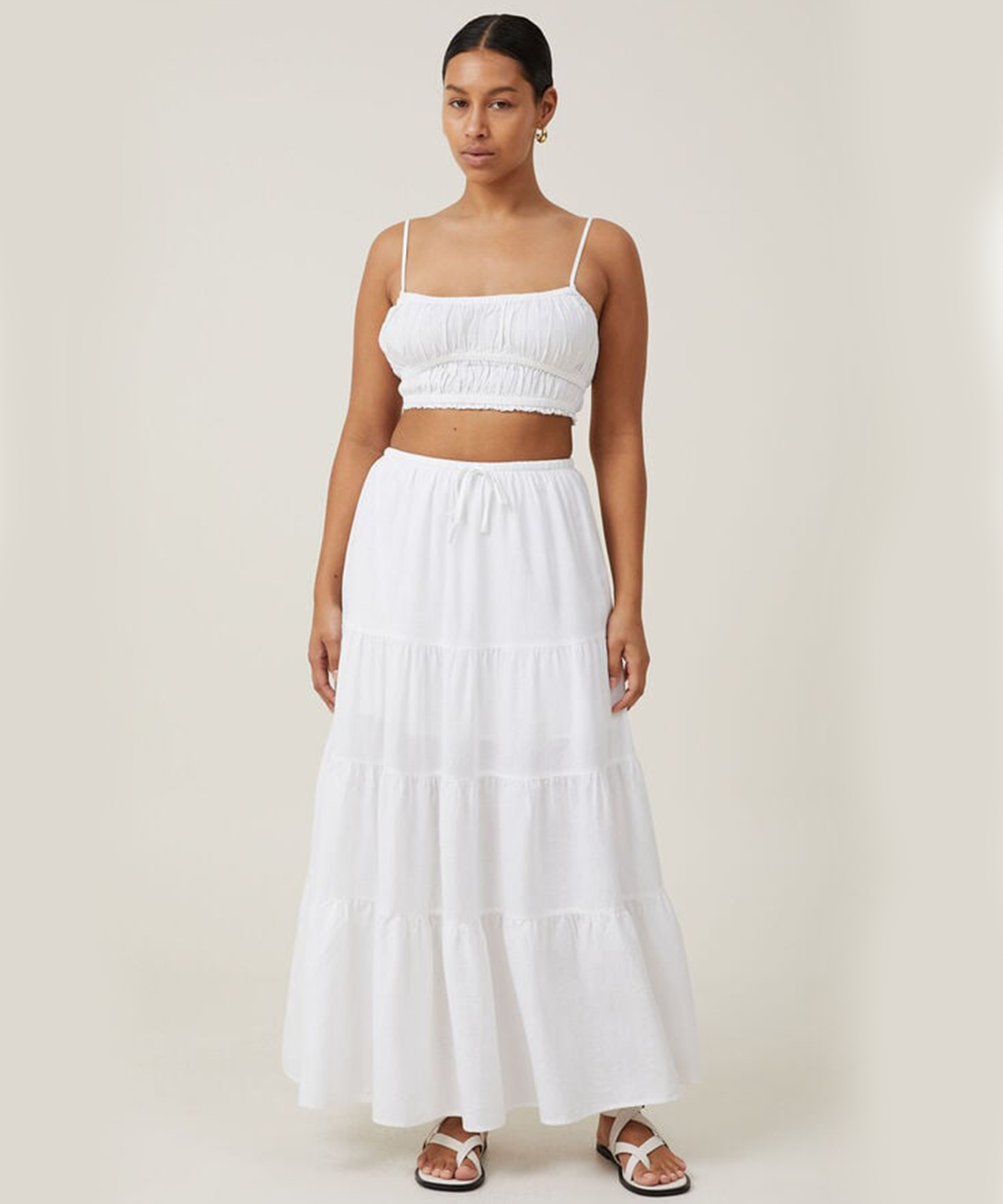 LAUBEBLANC】Cotton Tiered skirt Cotton Tiered skirt – L'AUBE BLANC