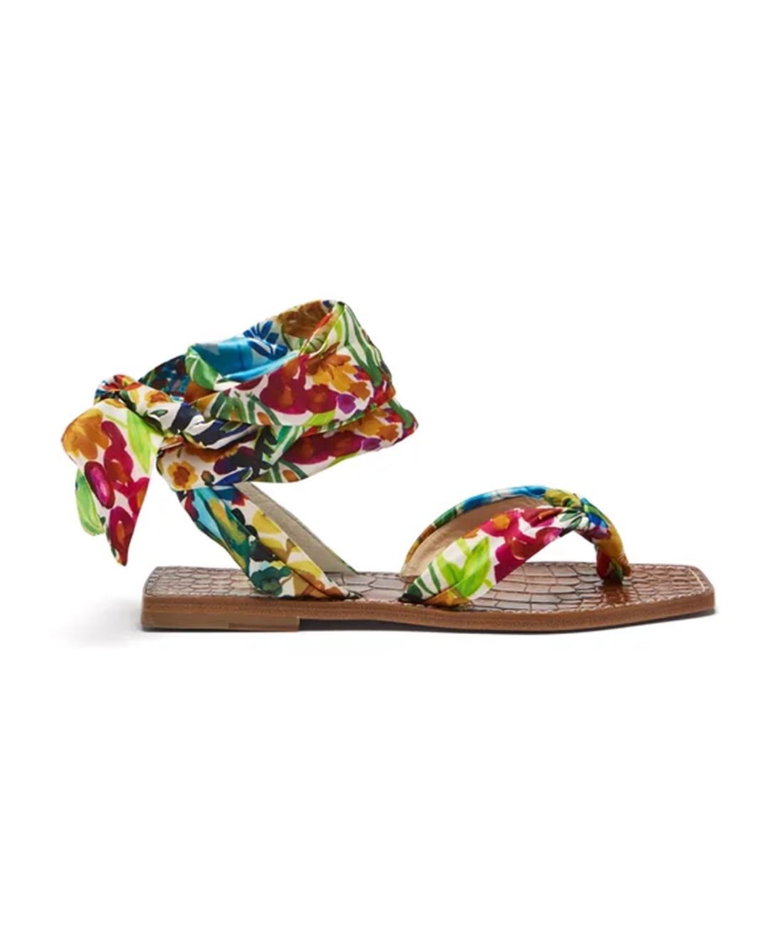 Christian Louboutin + Niloofar Floral-Print Satin Wraparound Sandals