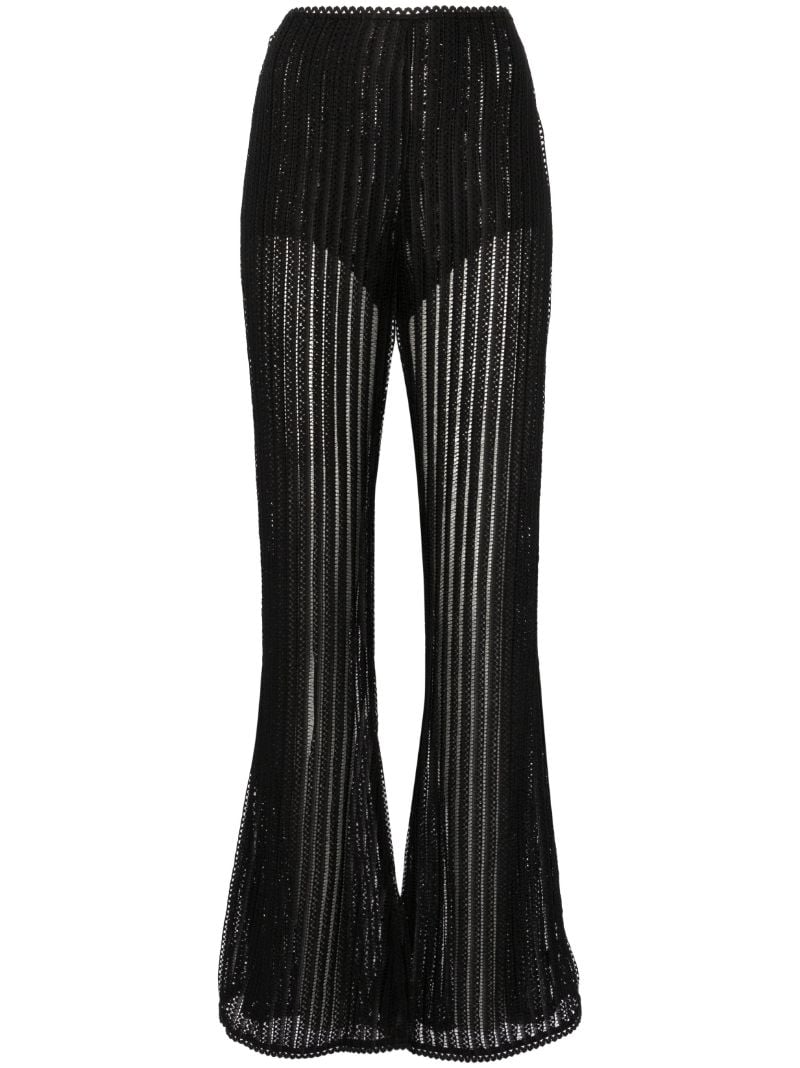 Charo Ruiz + Black Youssy Lace Flared Trousers