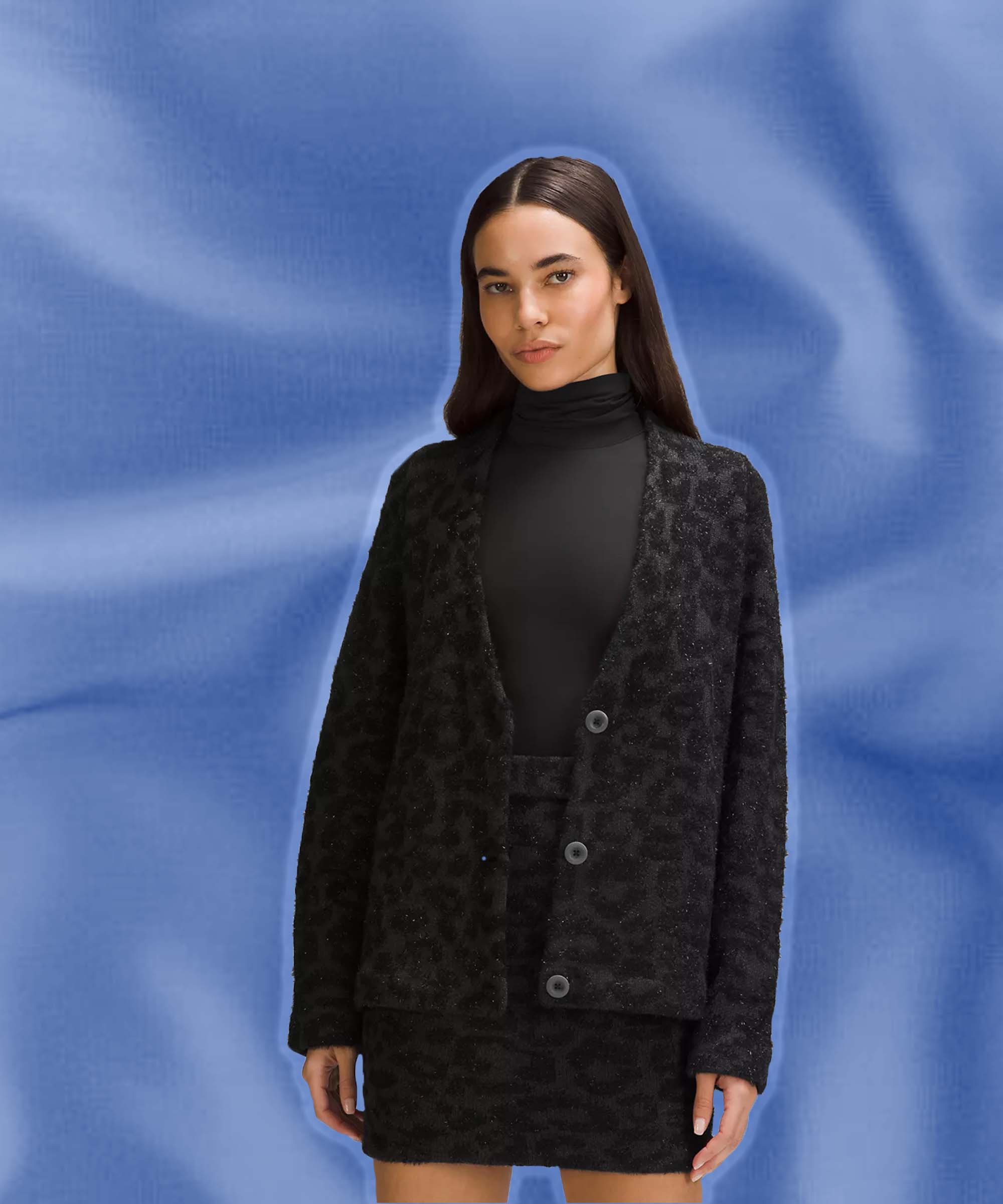 New Cardigan for Women 2023 Fashion Winter Stripes Lantern Sleeve Long  Sleeve Cardigan Sweater Coat Tops 