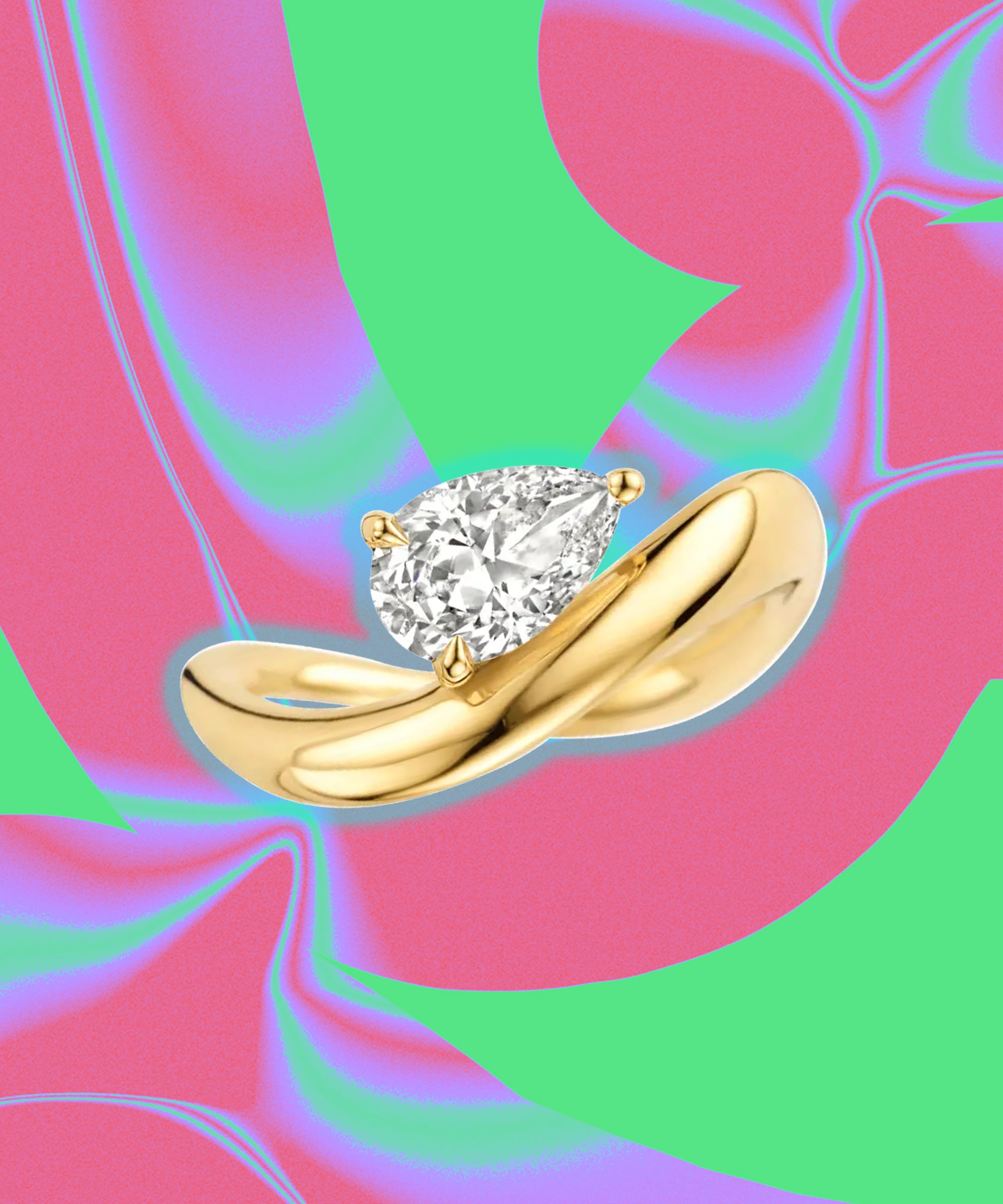 Unique Moissanite Diamond Engagement Ring, Bridal Ring - Shraddha Shree Gems