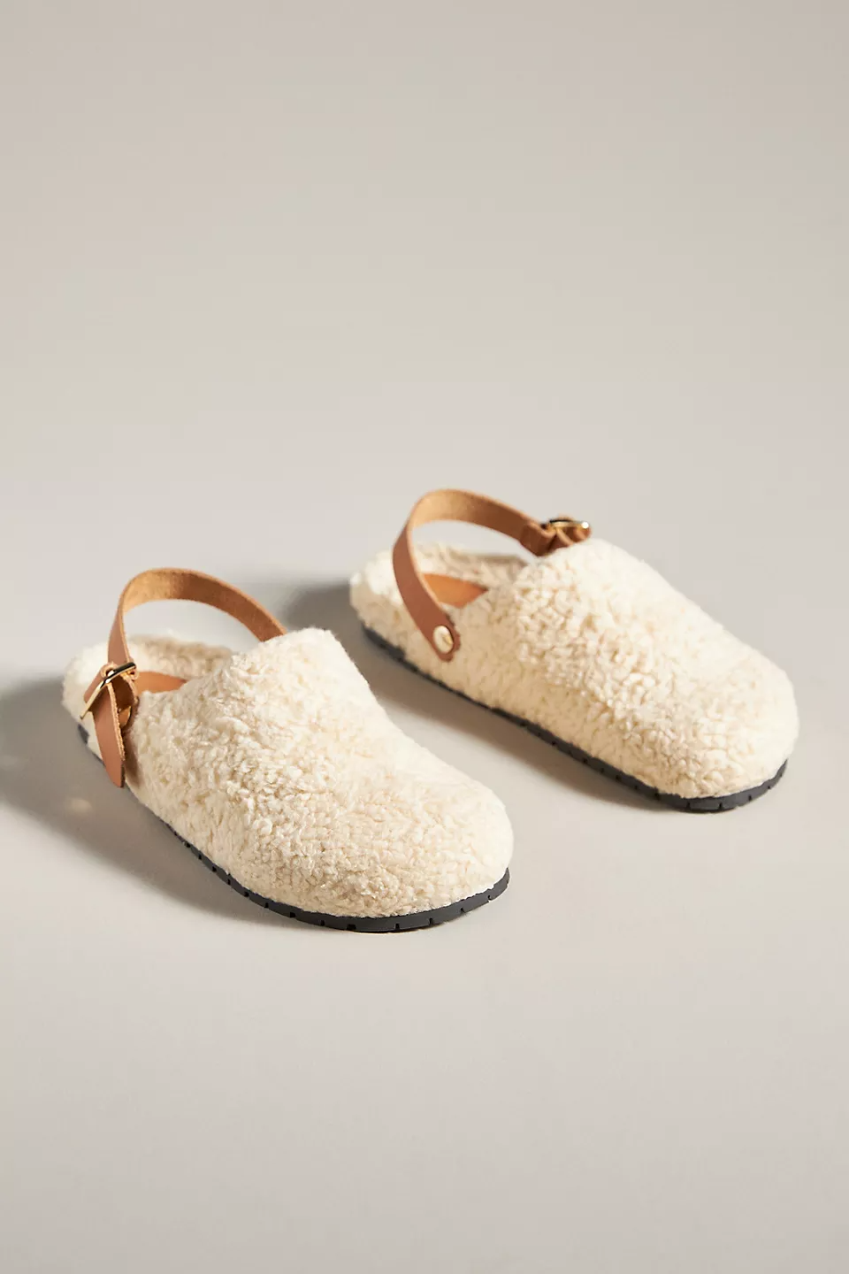 Pilcro + Faux Shearling Clog Slippers