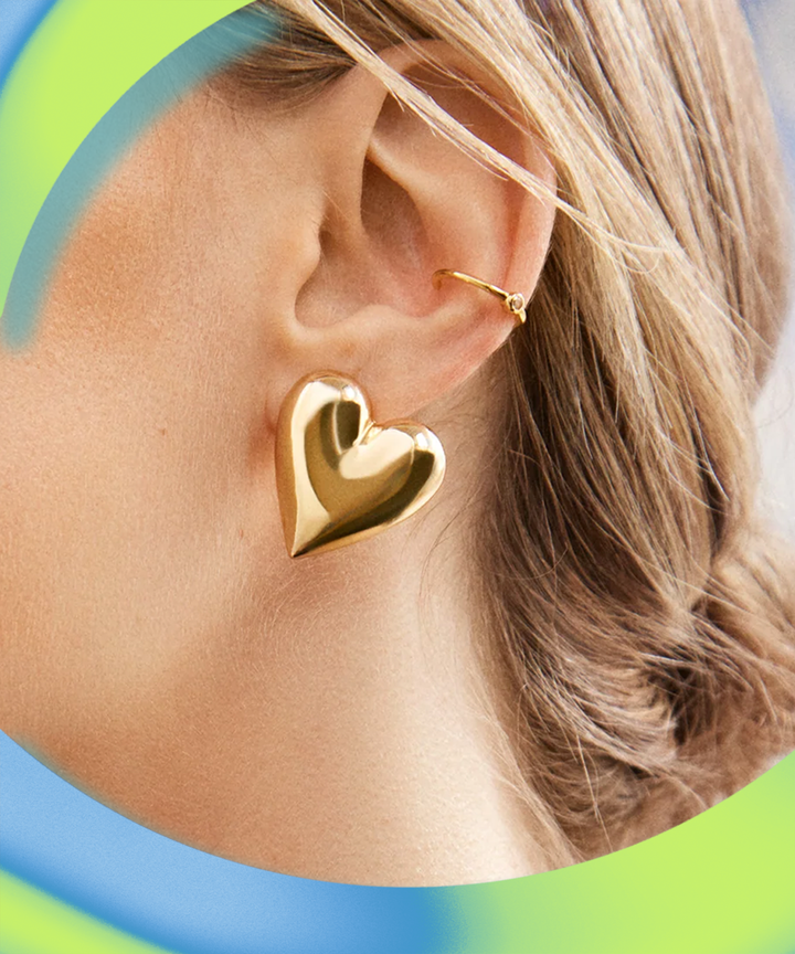 Happy Valentine's Day Heart Earrings Gift Silver