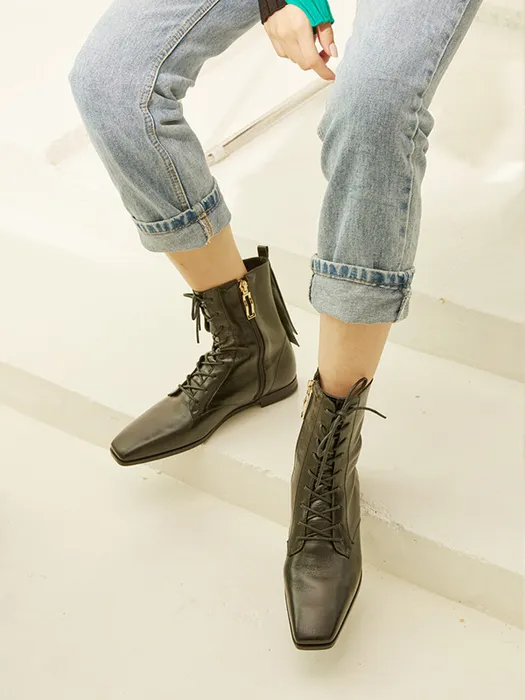 Montelliana + Margherita Pony Hair Lace-Up Boots
