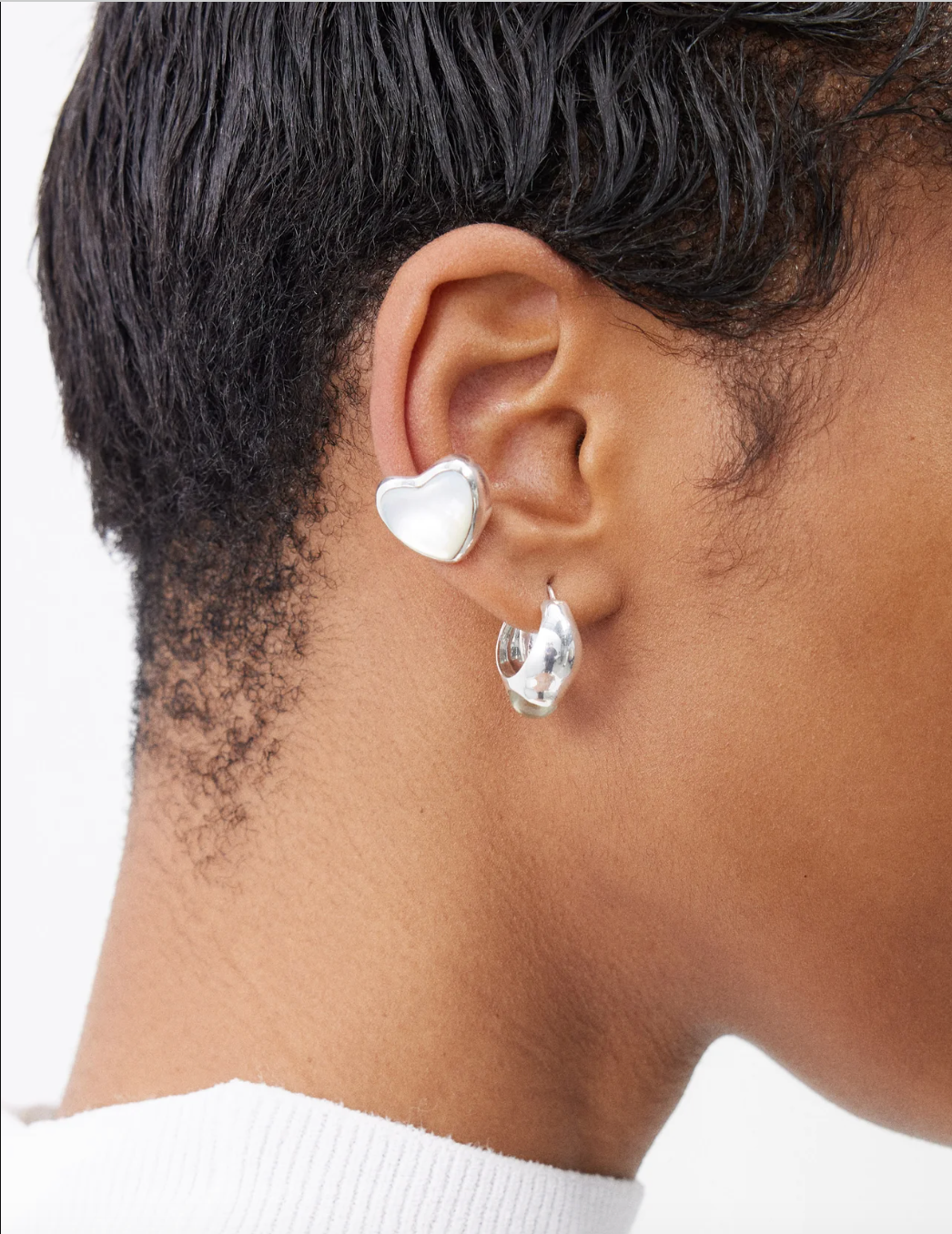 Annika Inez + Heart mother-of-pearl & sterling-silver