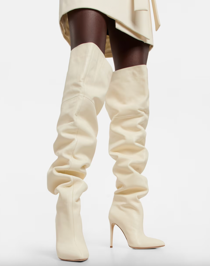 Pointed toe over sales the knee boots