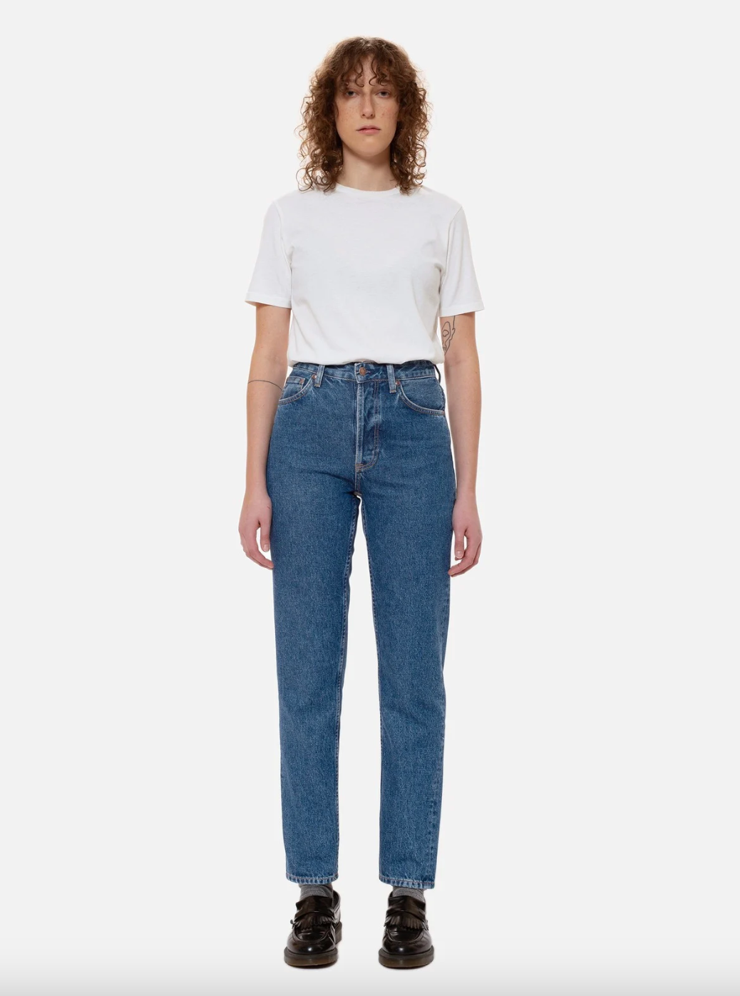 High Rise Kick Fit Jeans with Washwell