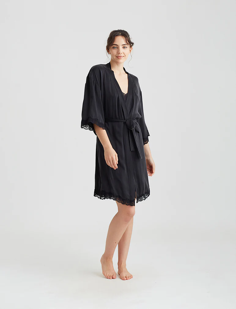 Buy SKIMS Cozy Knit Bouclé Robe - Black At 60% Off