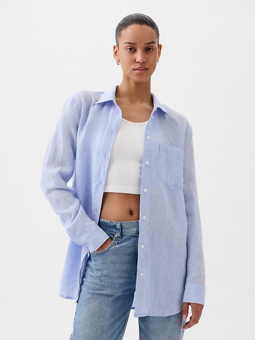 Gap + Linen Boyfriend Shirt