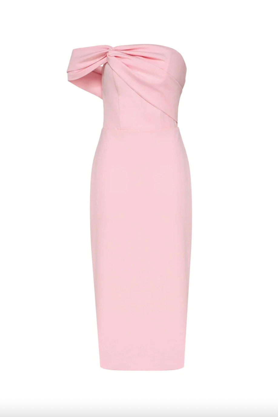 Milla + Pink Classy Midi Dress With Open Neckline