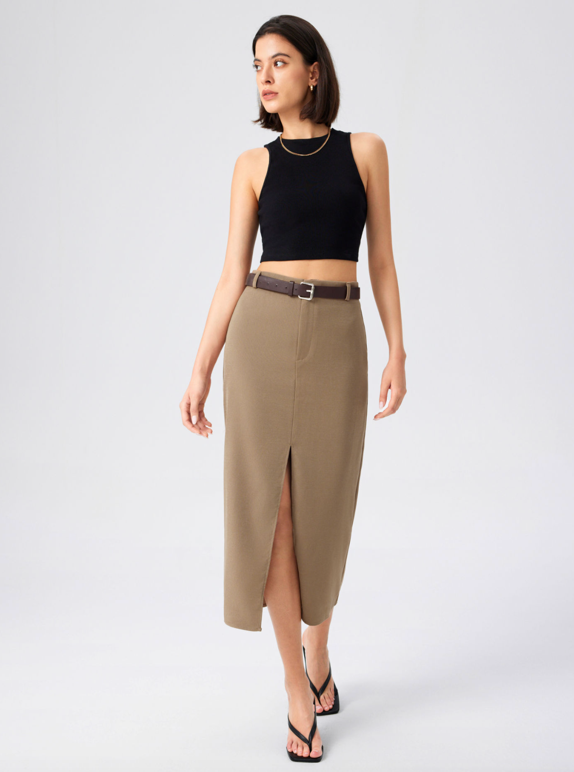 Satin midi hotsell skirt warehouse