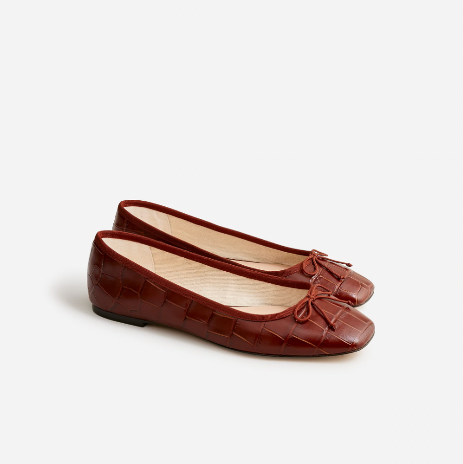 Ballet flats with detachable strap · Brown · Flat Shoes