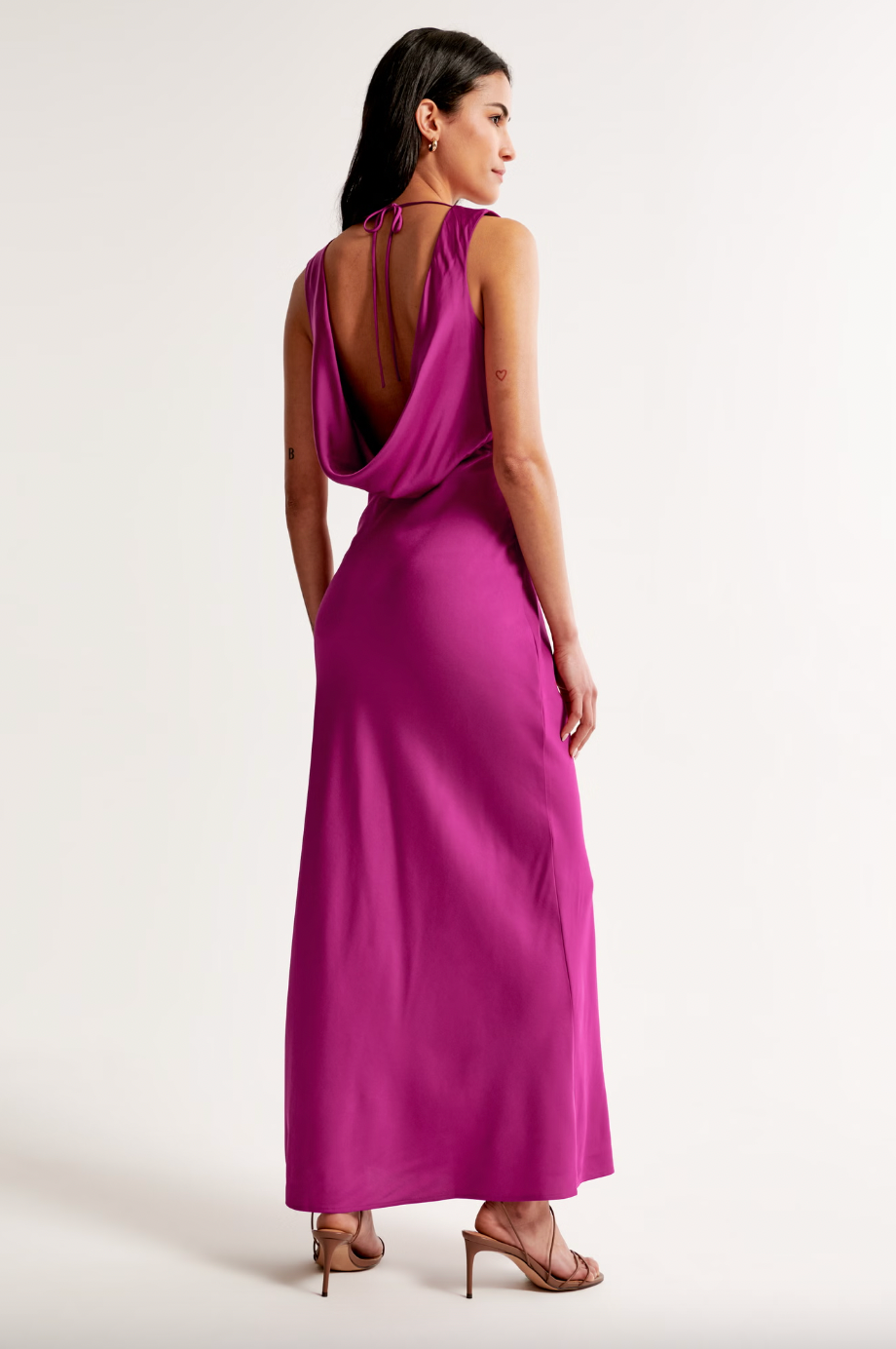 Abercrombie & Fitch + Plunge Cowl Back Maxi Dress