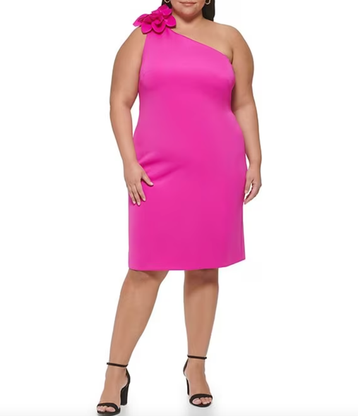 Eliza J. Floral Ruched Chiffon Faux Wrap Dress