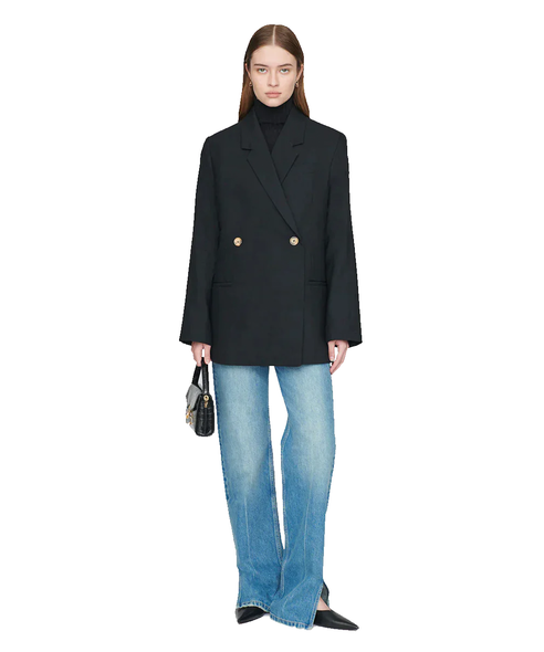 Badgley Mischka Double Face Wool Blend Wrap Front Coat