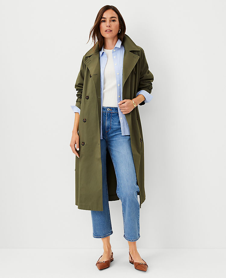 Ann Taylor Petite Relaxed Raglan Trench Coat
