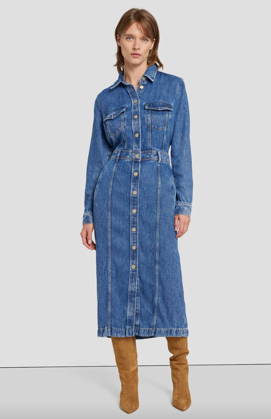 Denim Dress Outfit w. Belt for Women | Luci's Morsels