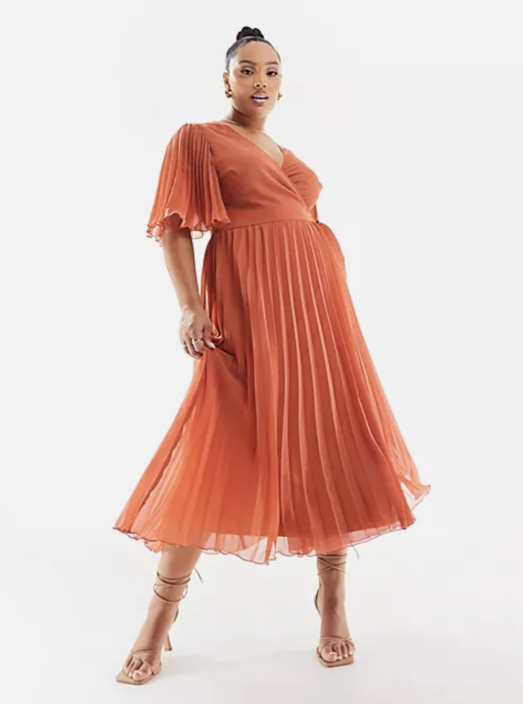 Kimono pleated midi dress best sale