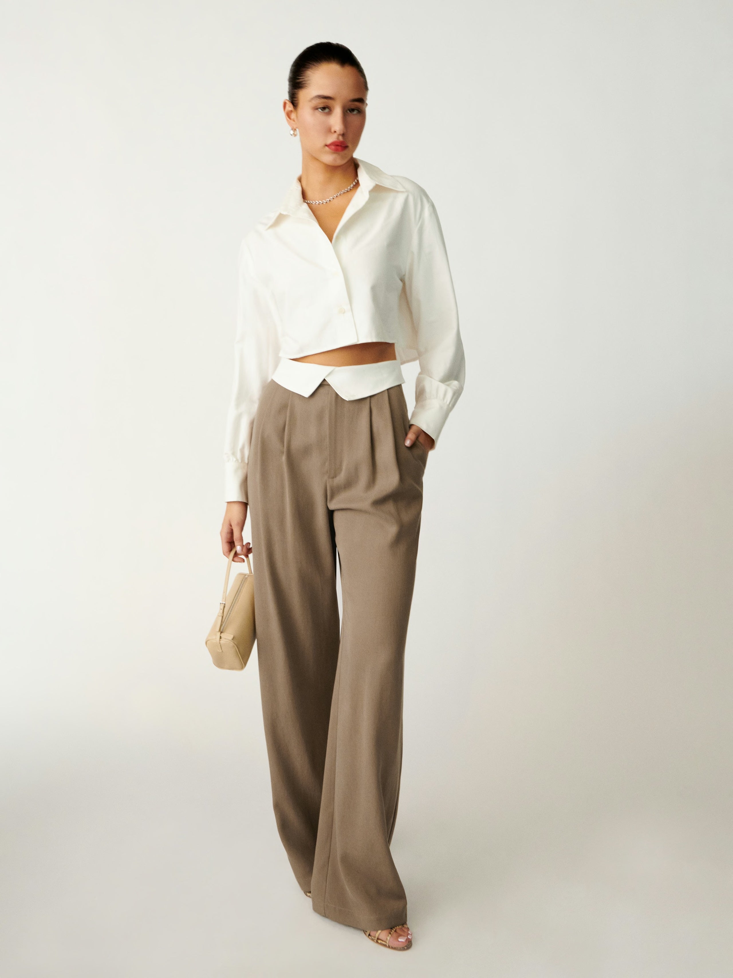 Simply Vera Vera Wang + Pinstripe Wide Leg Satin Pants