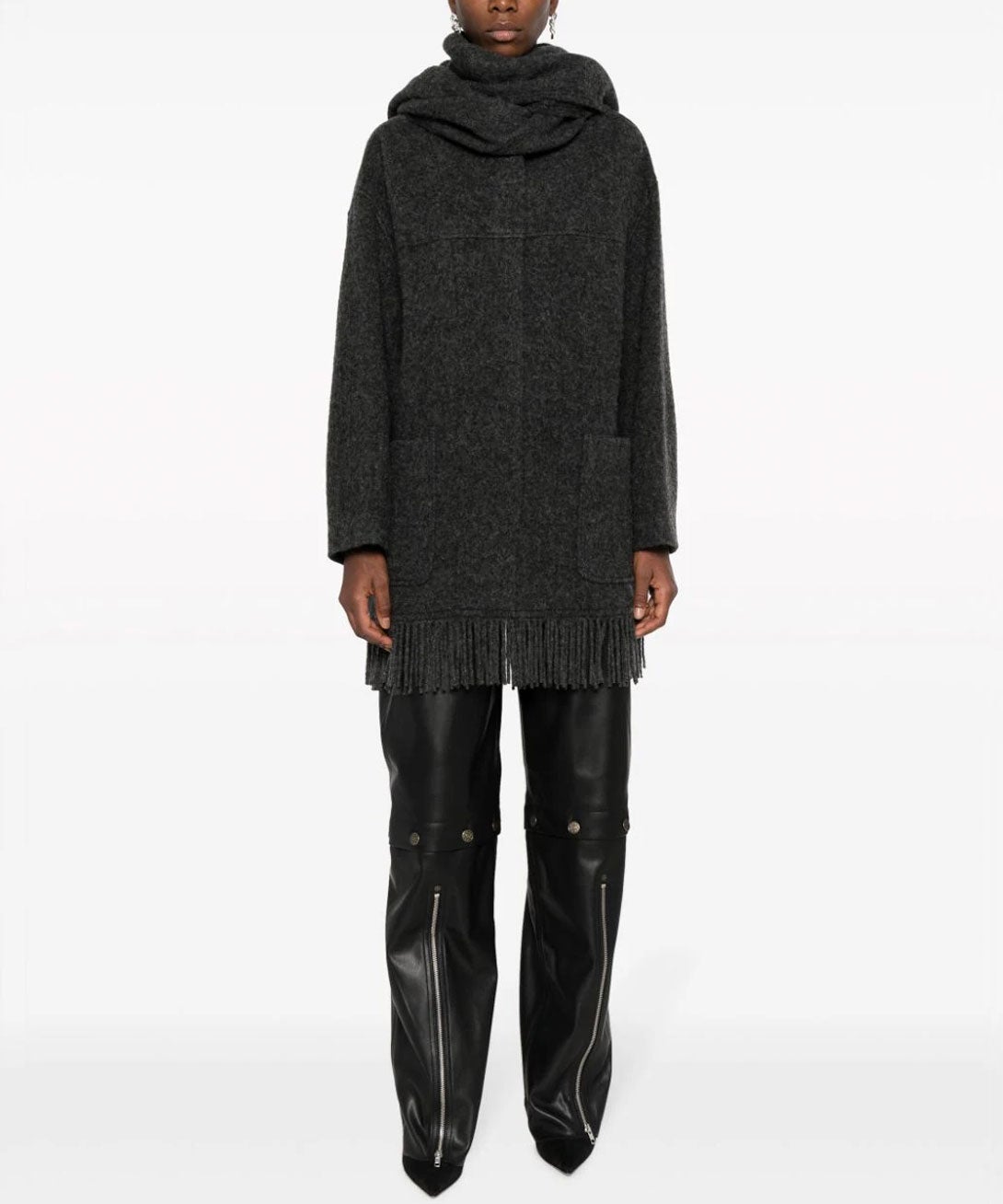 Isabel Marant Etoile Gario Oversized Checked Wool Blend Flannel Coat