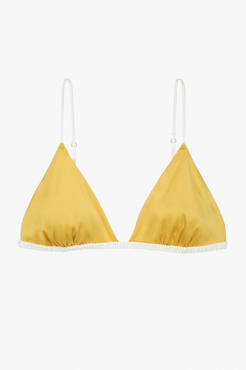 Wireless bra, Oval bra, Organic cotton, yellow